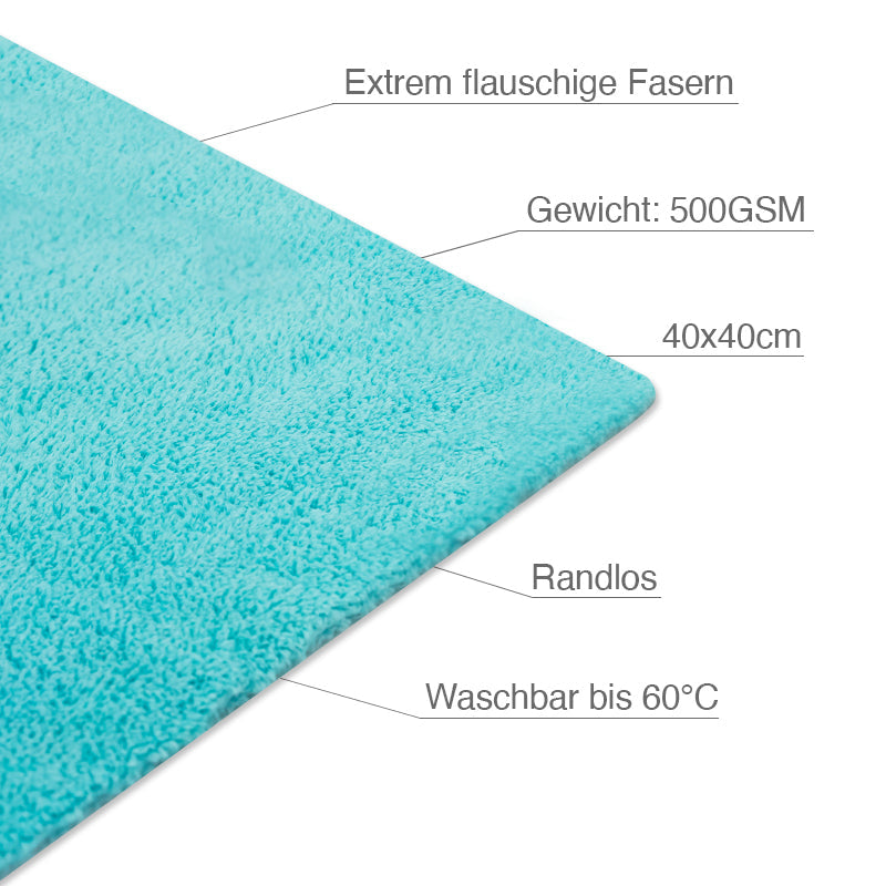 5er Set Mikrofasertuch Ultrasoft "Peppermint" - 500GSM, 40x40cm